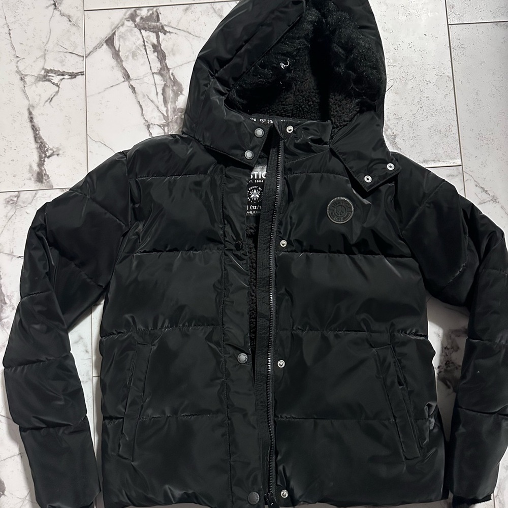 Justice Black Puffer Coat